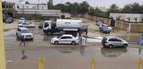 لم تكن الطرق إلى مركز الامتحان سالكة بسبب المياه