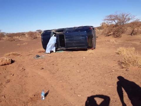 صورة من حادث سير الأسابيع الماضية على طريق شنقيط