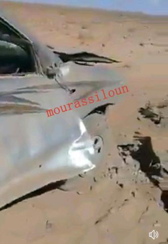 صورة من ٱثار الضرر الذي لحق بالسيارة المذكورة