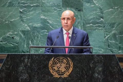 رئيس الجمهورية محمد ولد الشيخ الغزواني خلال خطابه بالجمعية العامة في الأمم المتحدة