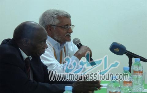 الأمين العام للكونفدرالية العامة لعمال موريتانيا (CGTM) أثناء مداخلته